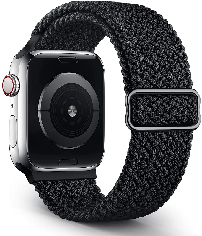 Adjustable Elastic Nylon Braided Solo Loop For Apple watch