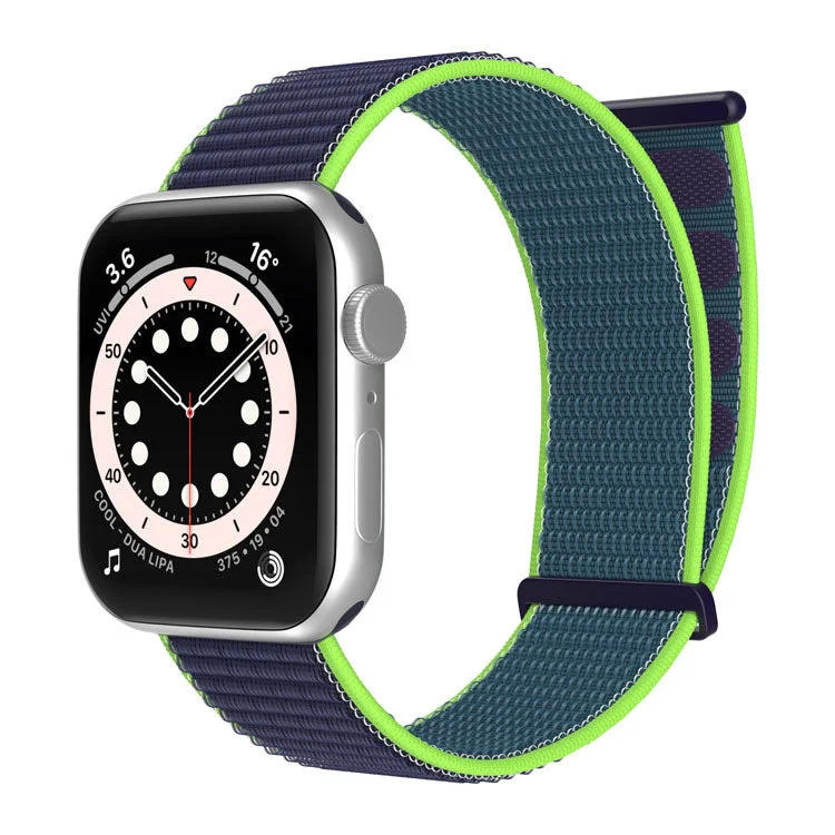 Apple Watch Nylon Loop Strap (Dark Blue/Lime)