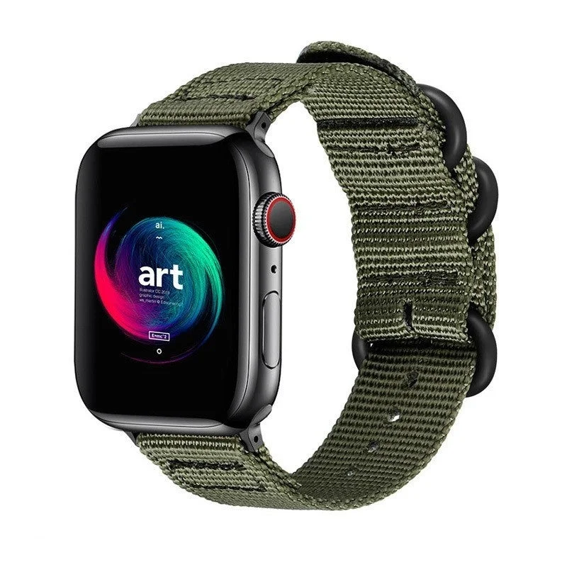 Apple Watch Nylon Strap with Buckle (Green)