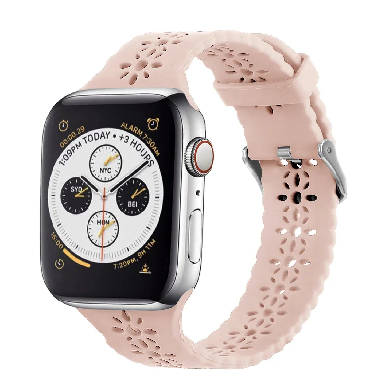 Apple Watch Patterned Silicone Strap (Pink)