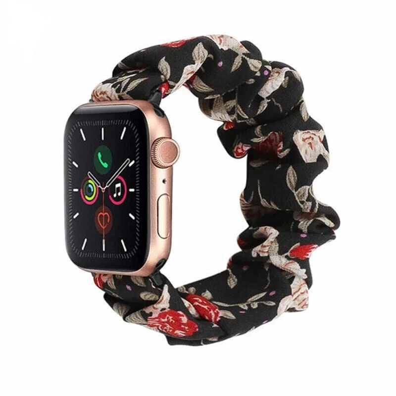 Apple Watch Scrunchie Strap (Flowers)