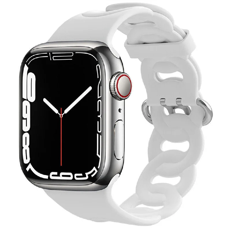 Apple Watch Silicone Chain Strap (White)