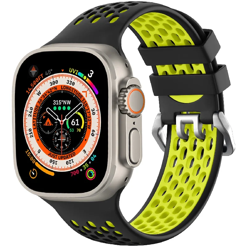 Apple Watch Sport Strap with Buckle (Black/Yellow)