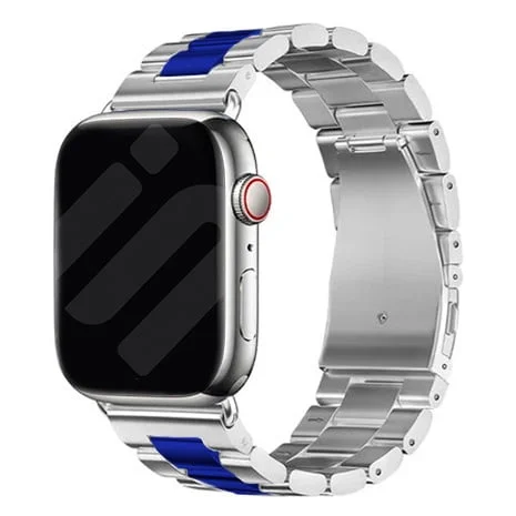 Apple Watch Steel Strap (Silver/Blue)