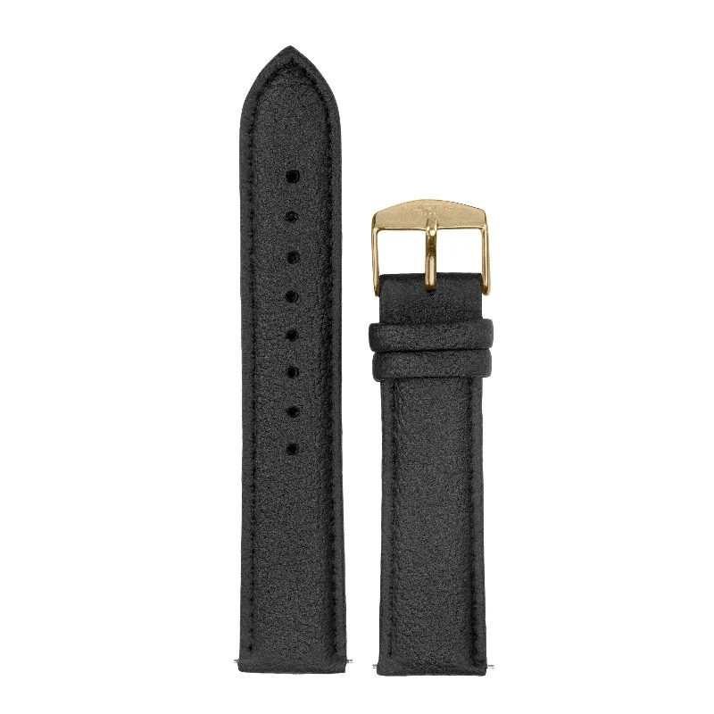 Cactus Leather Watch Strap - Black & Gold