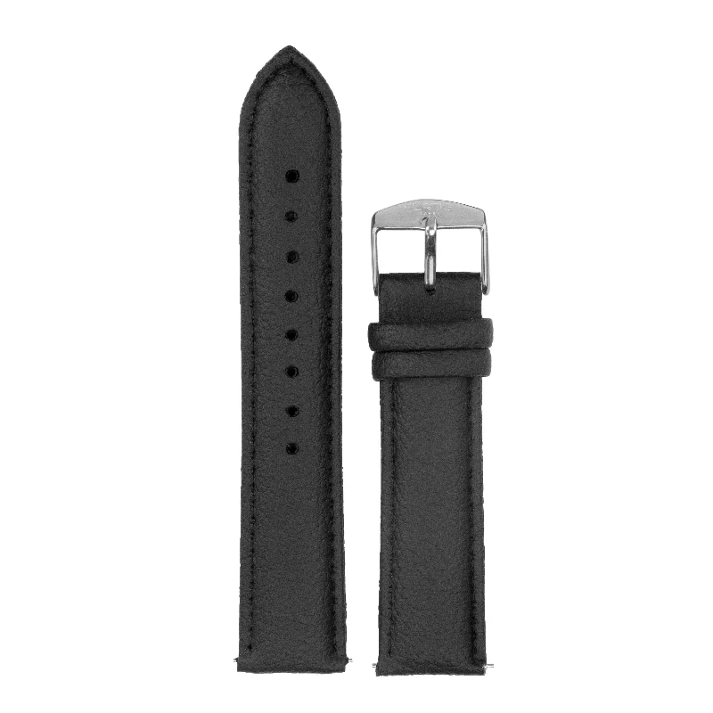 Cactus Leather Watch Strap - Black & Silver