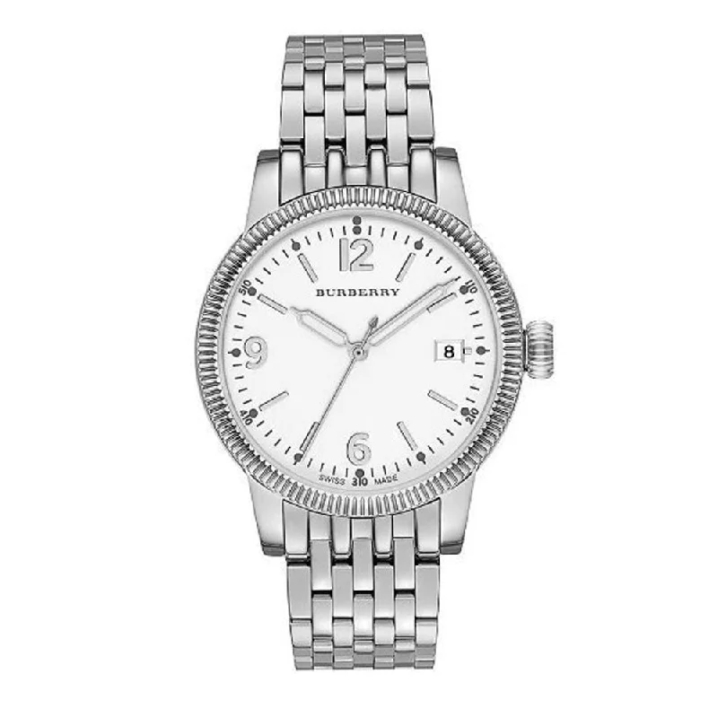 BURBERRY BU7838 White Dial Stainless Steel Strap Silver Women's Watch