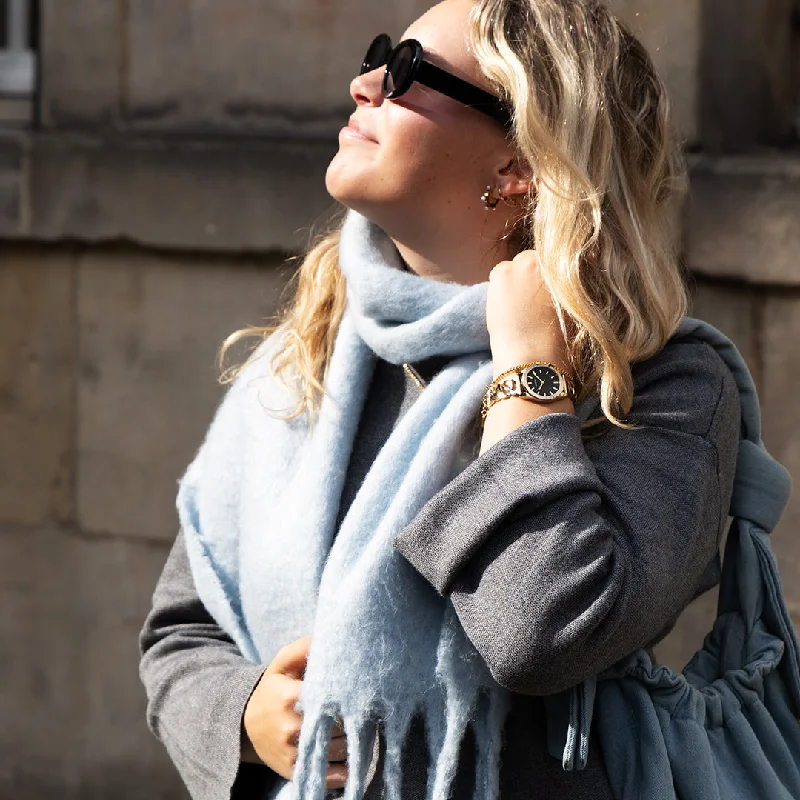 Gold coloured OOZOO watch with gold coloured petit chain bracelet - C11422