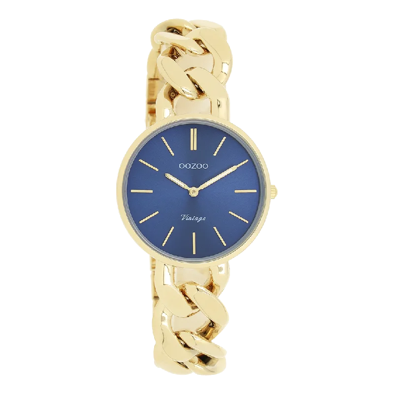 Gold coloured OOZOO watch with gold coloured chunky chain bracelet - C20359