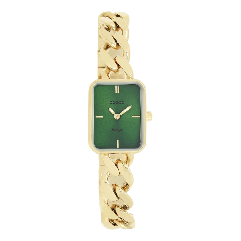 Gold coloured OOZOO watch with gold coloured chunky chain bracelet - C20364