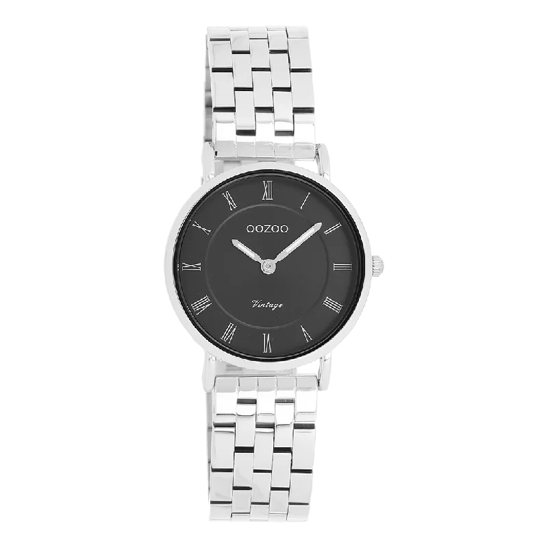 Silver coloured OOZOO watch with silver coloured stainless steel bracelet - C20373