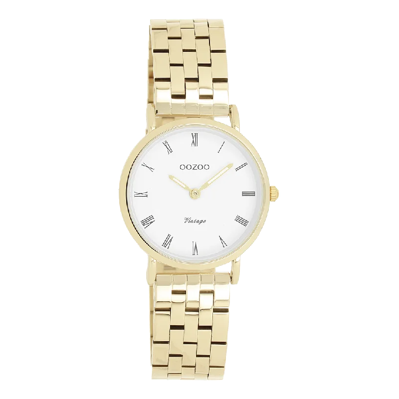 Gold coloured OOZOO watch with gold coloured stainless steel bracelet - C20376