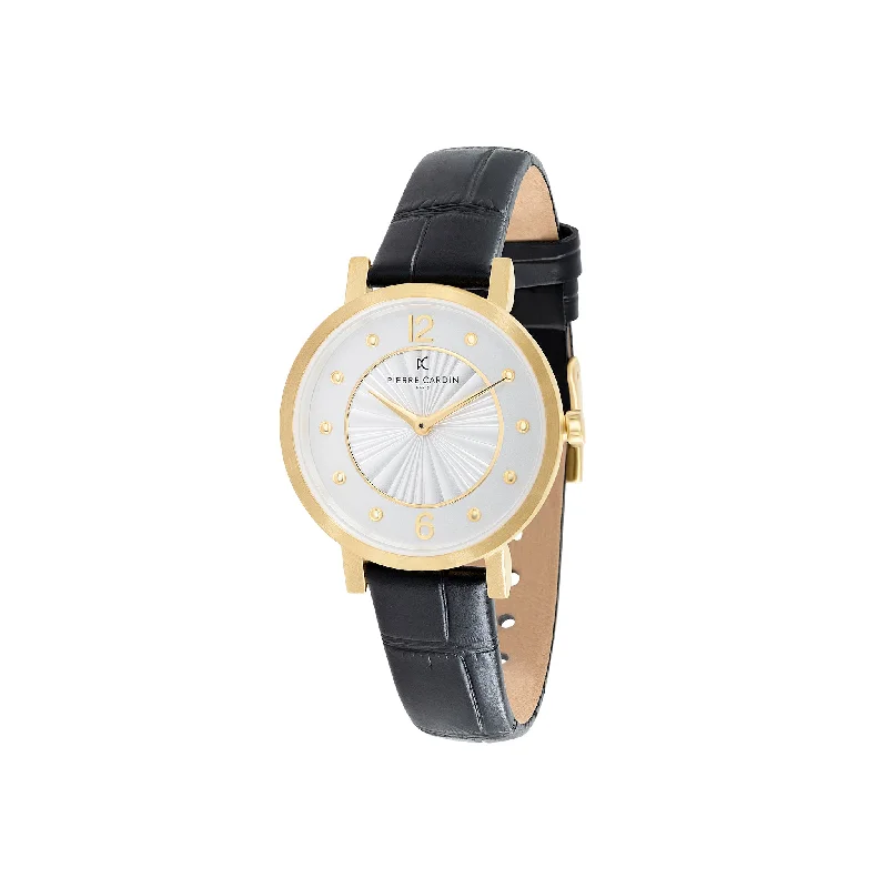 Canal St Martin Gold Watch with Black Strap