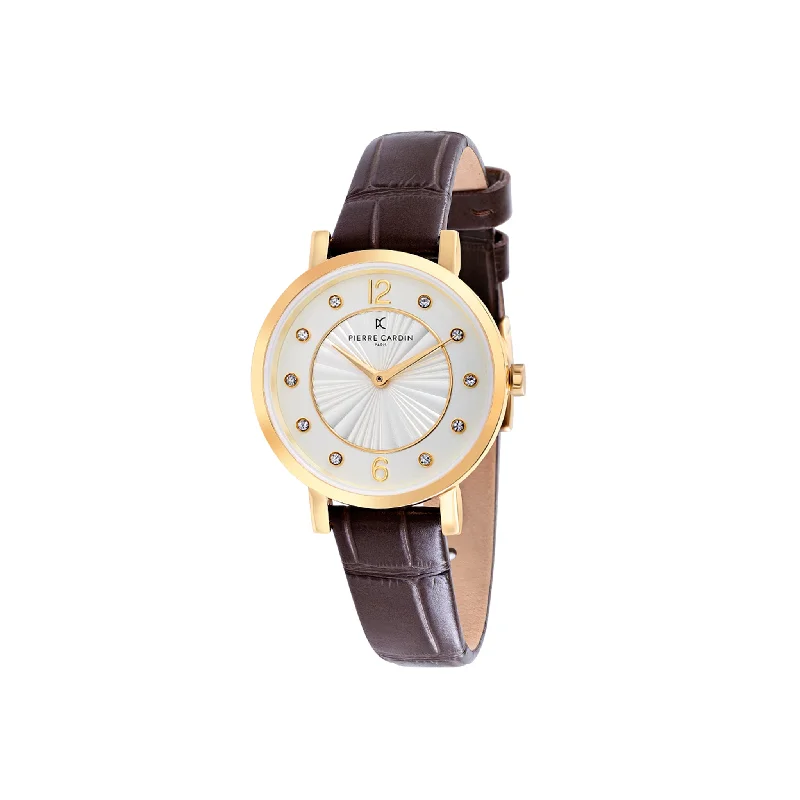 Canal St Martin Gold Watch with Brown Strap