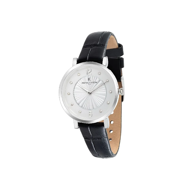 Canal St Martin White Dial Watch with Black Strap