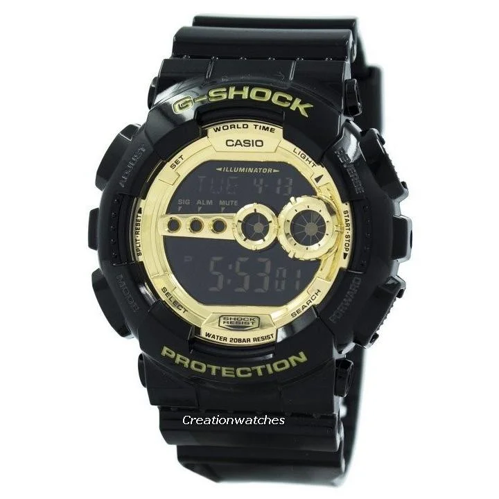 Casio Men's GD100GB-1 G-Shock Chronograph Black Resin Watch