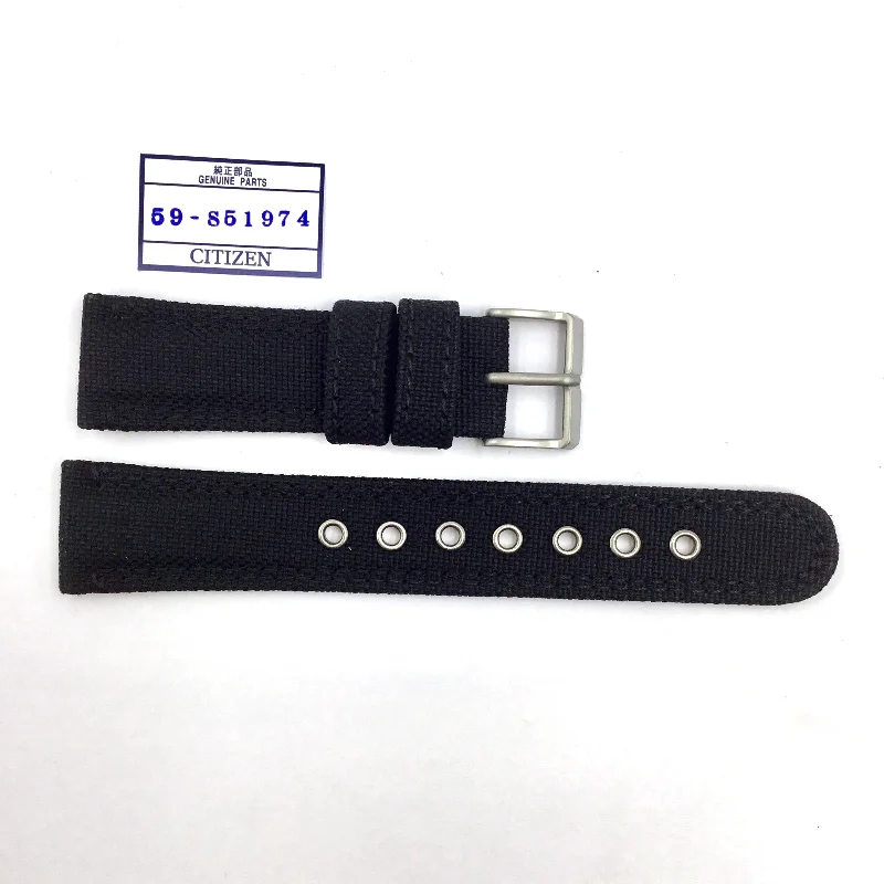 Genuine Citizen 22mm Black Nylon Watch Band