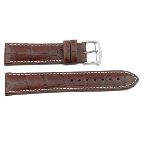 Genuine Citizen Eco-Drive Genuine Textured Brown Leather Alligator Grain 22mm Watch Strap