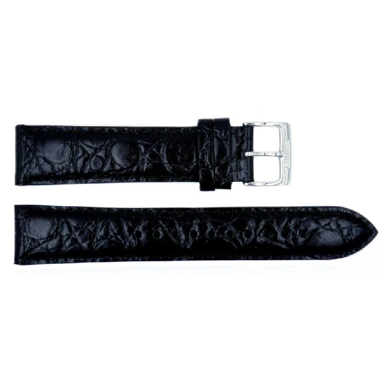 Genuine Seiko Black Leather Crocodile Grain 20mm Watch Strap