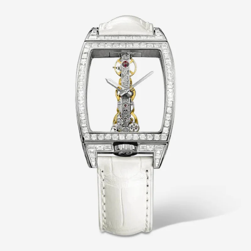 Corum Golden Bridge Baguette 18K White Gold Manual Wind Men's Watch B113/01109