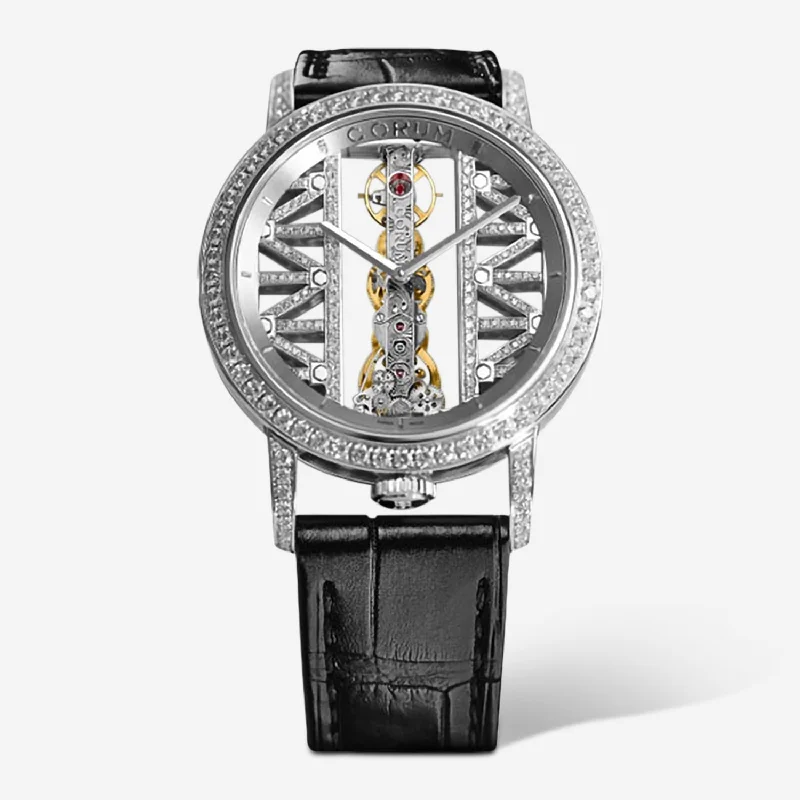 Corum Golden Bridge Round 18K White Gold Manual Wind Men's Watch B113/03043