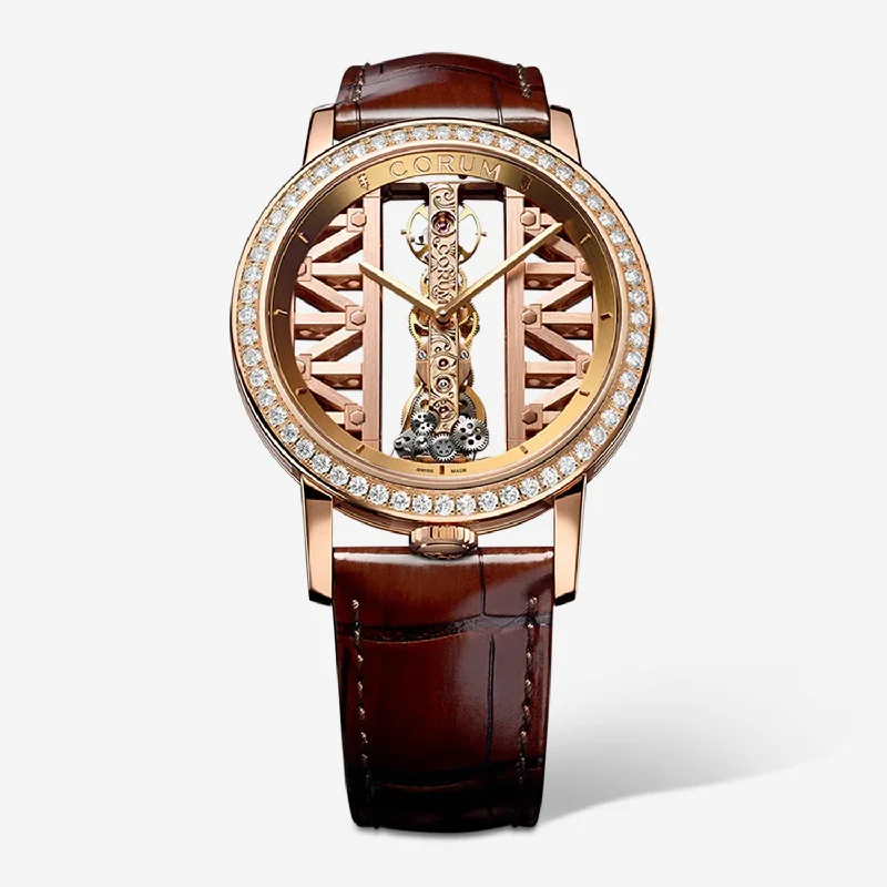 Corum Golden Bridge Round 43 18K Rose Gold Manual Wind Men's Watch B113/03058