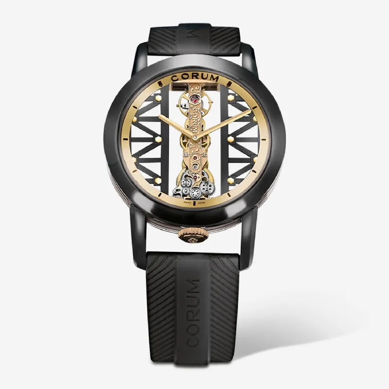 Corum Golden Bridge Round 43 Tourbillon Black DLC Titanium Manual Wind Men's Watch B213/04013