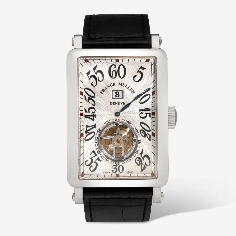 Franck Muller Long Island Jump Hour 18K White Gold Manual Wind Men's Watch 1350THS