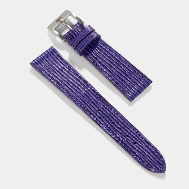 Grape Boarded Leather Watch Strap