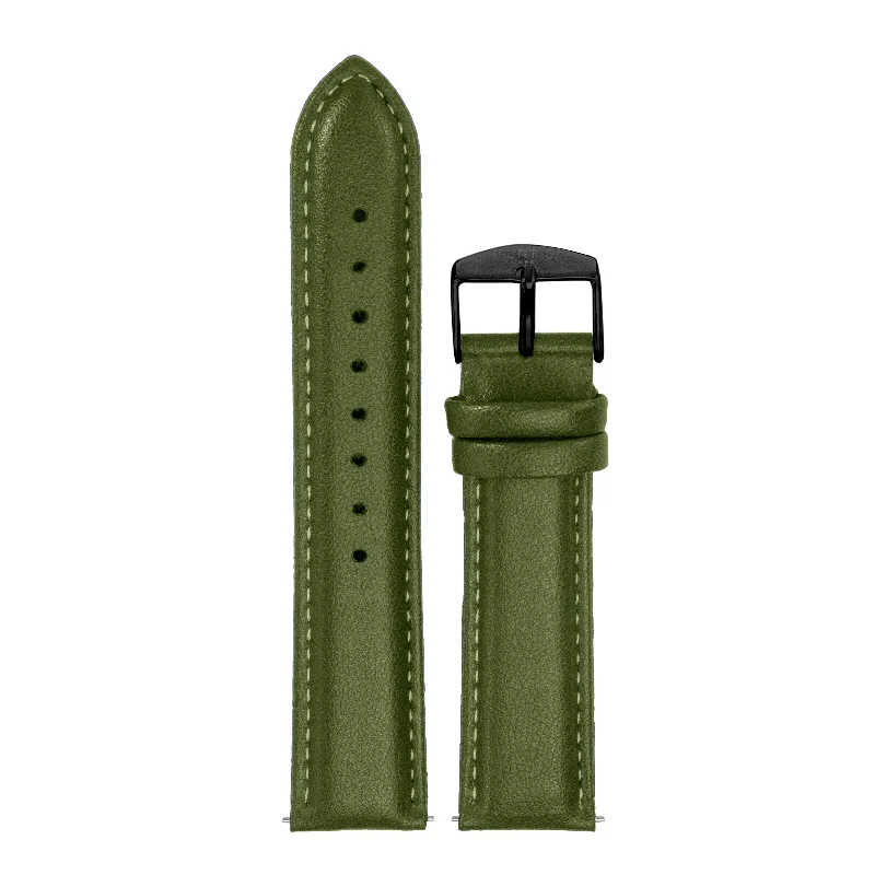 Cactus Leather Watch Strap - Green & Black