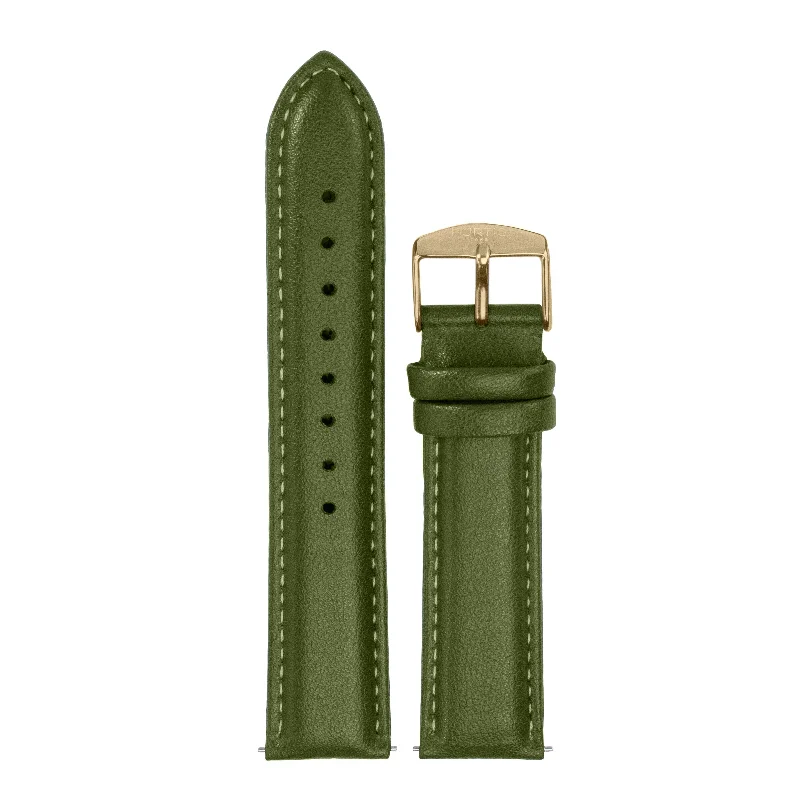 Cactus Leather Watch Strap - Green & Gold