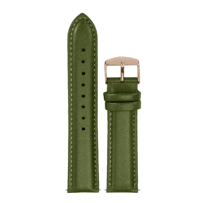 Cactus Leather Watch Strap - Green & Rose Gold