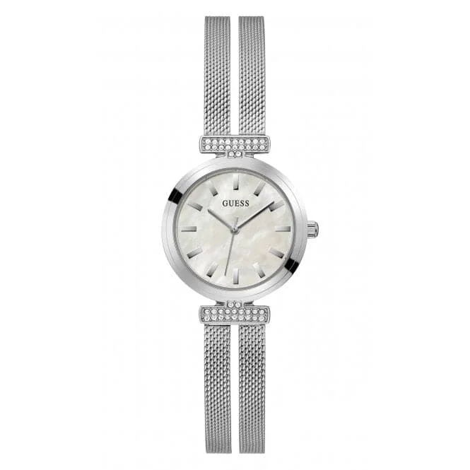 Guess Ladies Array Stainless Steel Mesh Silver Watch GW0471L1