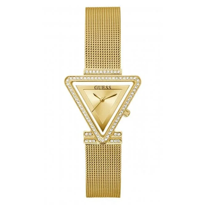 Guess Ladies Fame Stainless Steel Mesh Gold Tone Watch GW0508L2