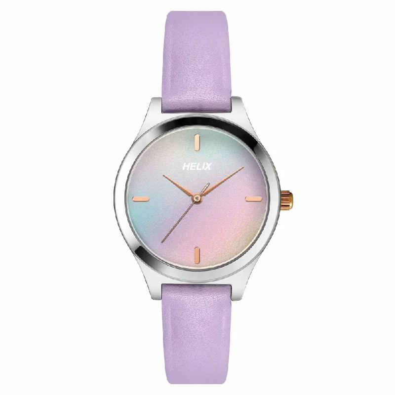 Helix By Timex Multi Color Round Analog Leather Watch Women -TW049HL09