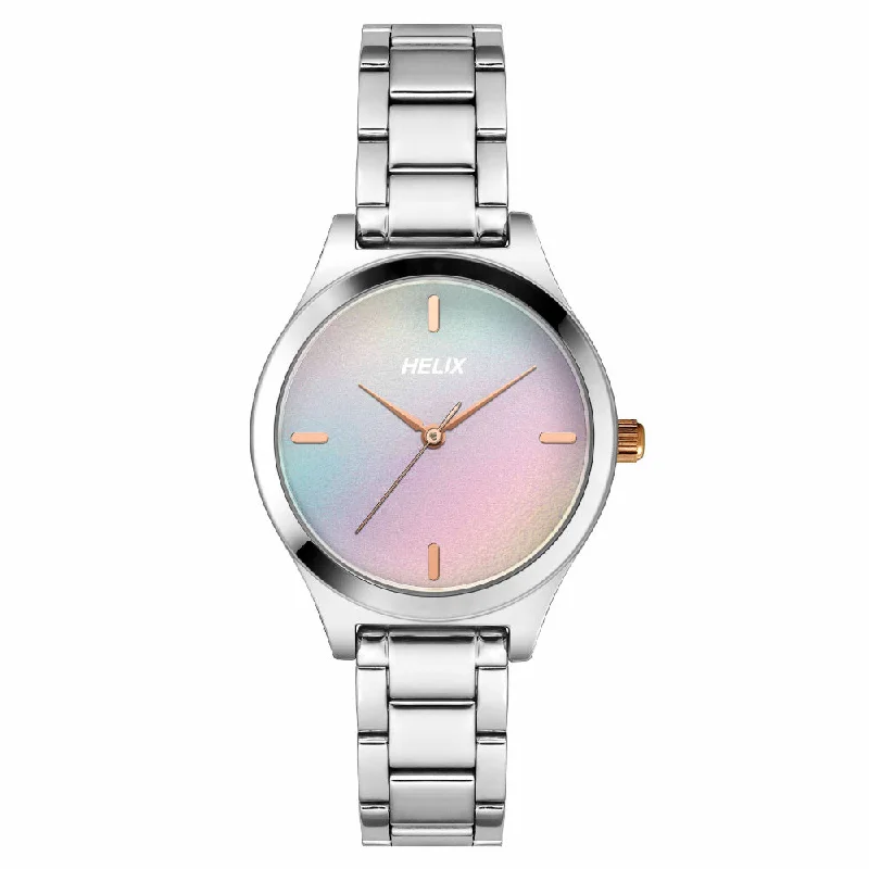 Helix By Timex Multi Color Round Analog Stainless Steel Watch Women -TW049HL10