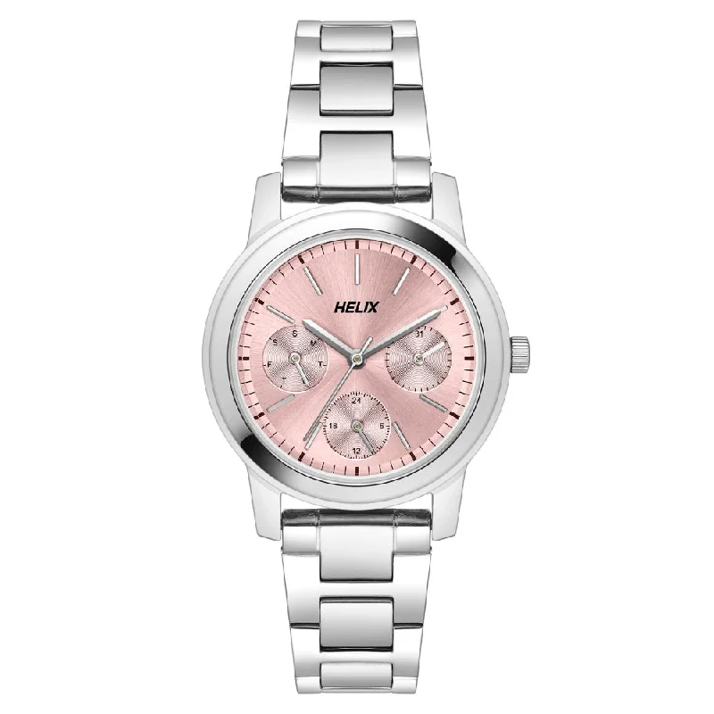 Helix By Timex Pink Round Analog Stainless Steel Watch Women -TW052HL01