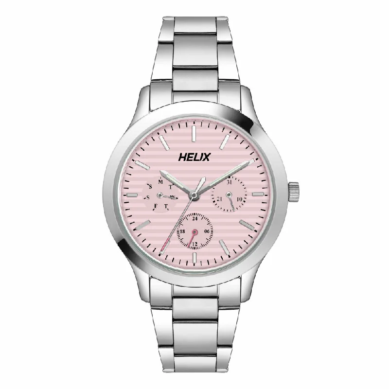 Helix By Timex Pink Round Analog Stainless Steel Watch Women -TW053HL00