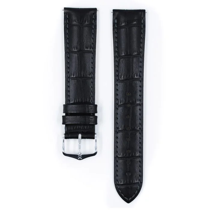 Hirsch DUKE Calf Watch Strap in BLACK