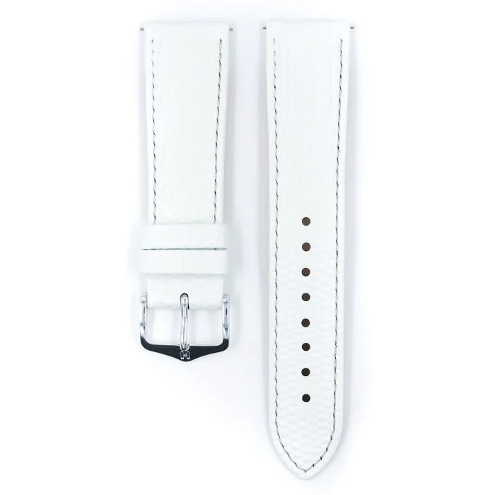 Hirsch RAINBOW Bonded Leather Watch Strap in WHITE