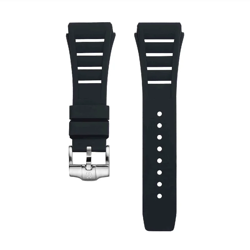 Fluoro Rubber Watch Strap | Black 21cm