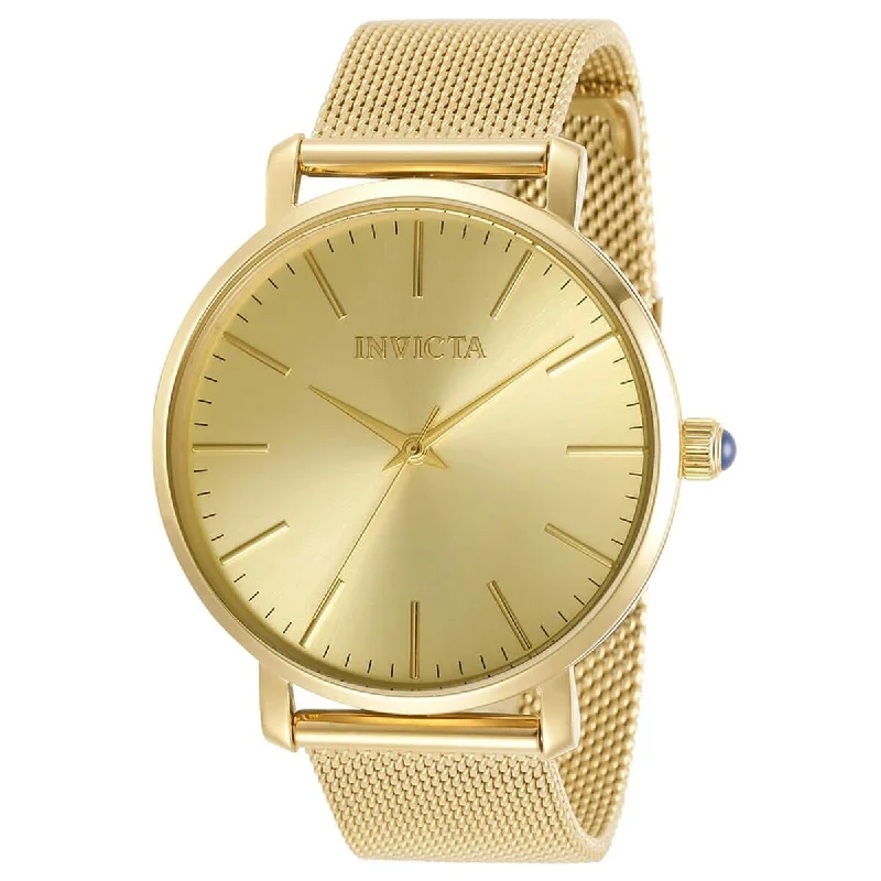 Invicta Women's Quartz Watch - Angel Gold Tone Dial Mesh Bracelet | 31071