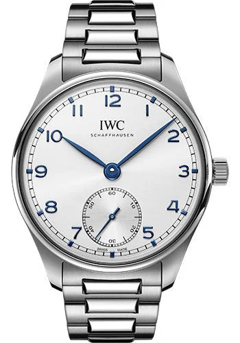 IWC Portugieser Automatic 40 Watch - Stainless Steel Case - Silver-Plated Dial - Stainless Steel Bracelet - IW358312