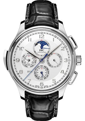 IWC Portugieser Grande Complication Limited Edition of 250 Watch - 45.0 mm Platinum Case - Silver Dial - Black Alligator Strap - IW377601