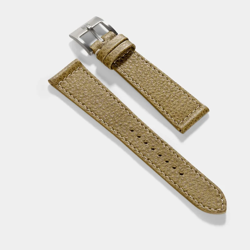 Kansas Green Boxed Leather Watch Strap