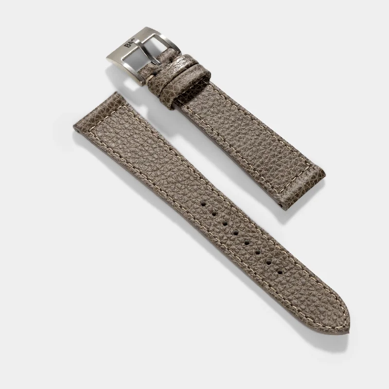 Kansas Grey Boxed Leather Watch Strap