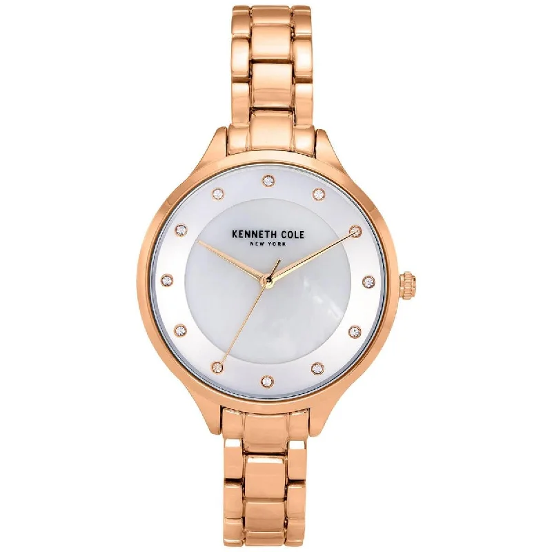 Kenneth Cole Women's Crystal Watch - Classic Quartz Rose Gold Bracelet | KC50940002