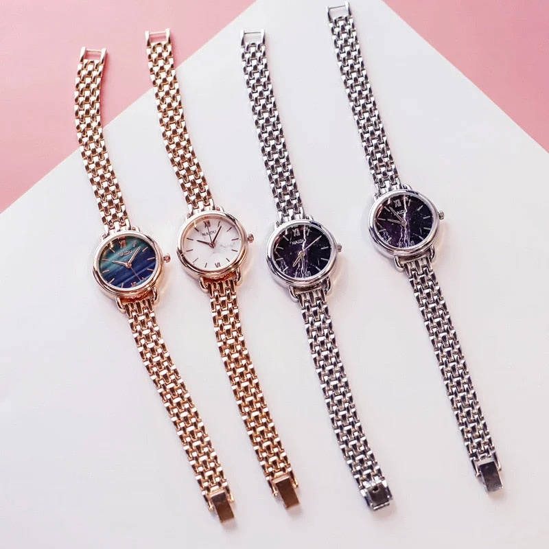 Marble Stainless Steel Women Watches Fashion Casual Gold Silver Quartz Woman Clock Exquisite Ladies Wrist Watch Horloges Vrouwen