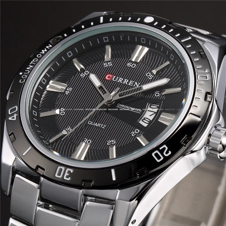 Men Full Steel Watches Quartz Watch Analog