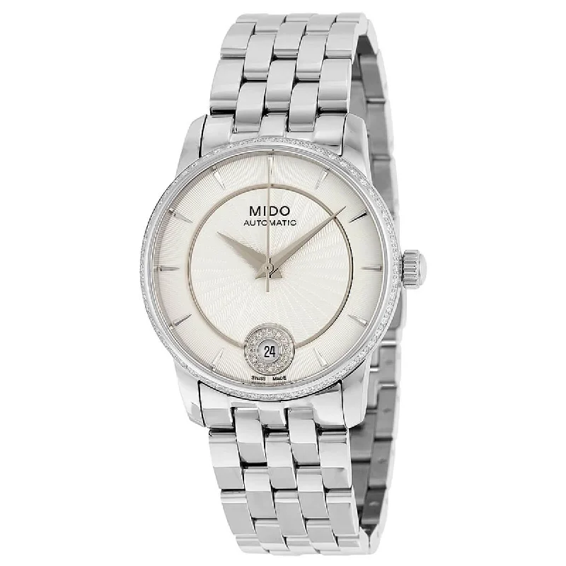 Mido Women's Diamond Watch - Baroncelli II Stainless Steel Bracelet | M0072076103600